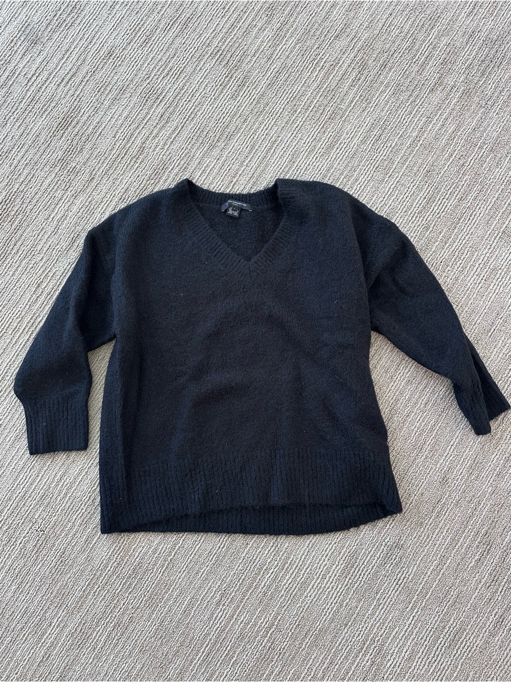 NWOT French Connection Black V‑Neck Knit Sweater